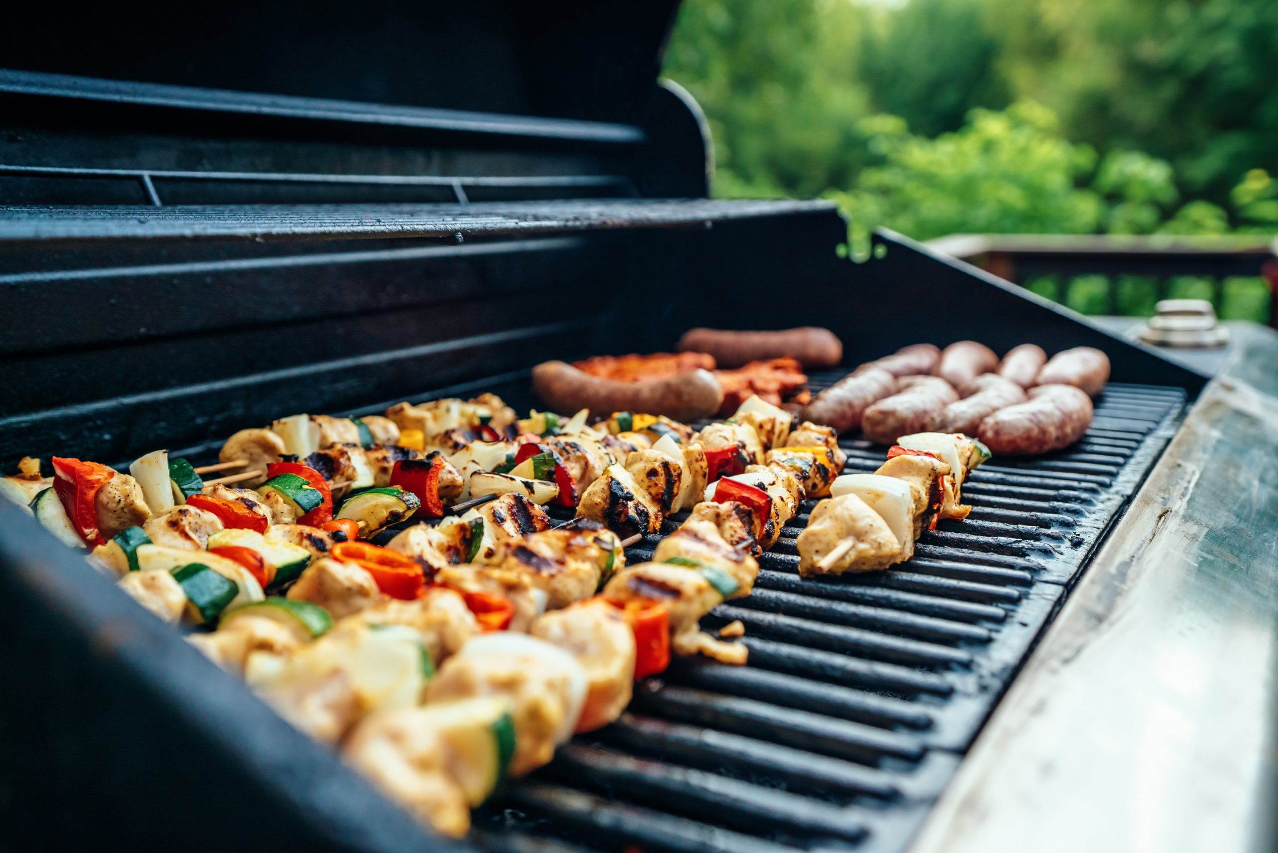 Food on a barbecue grill