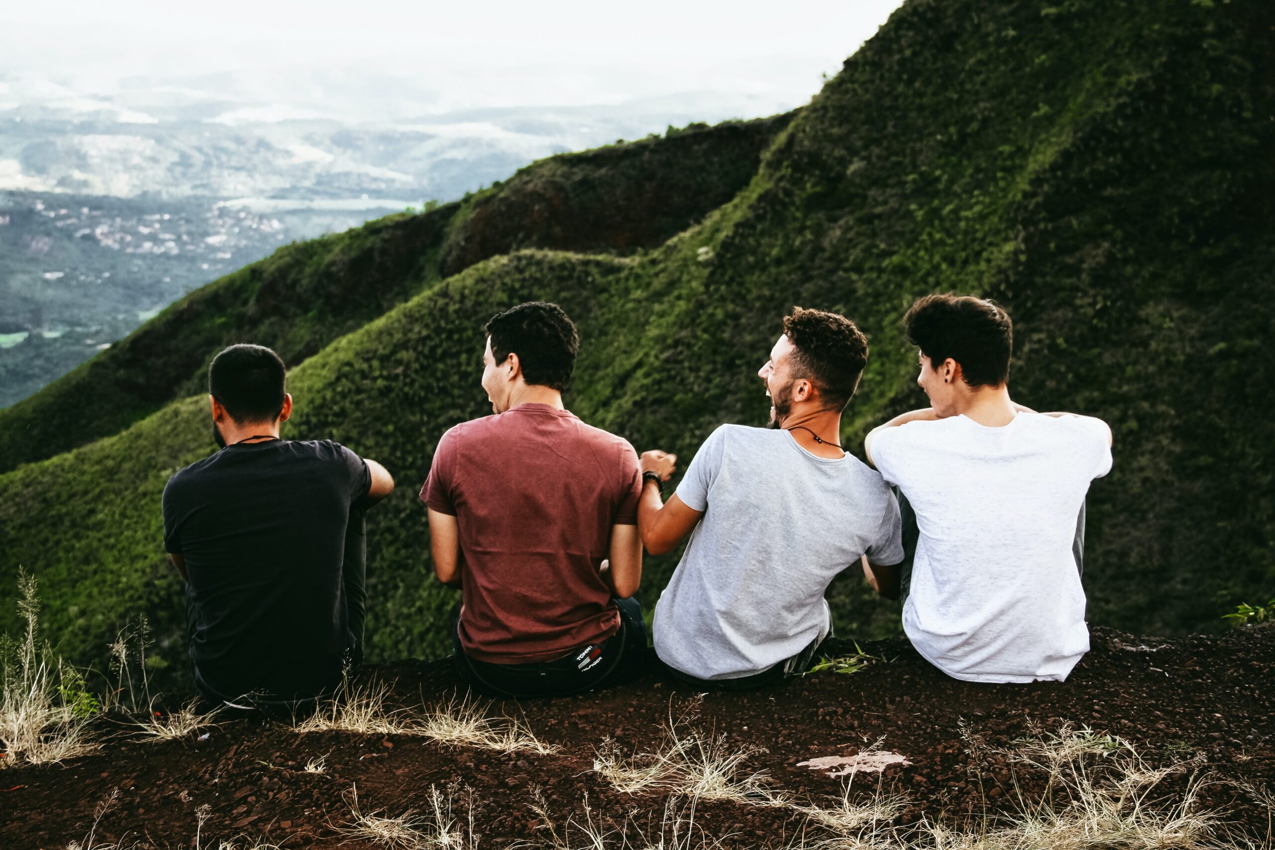 Men on a mountaintop talking