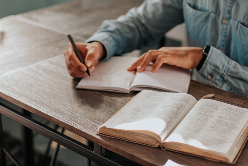 Man studying the Bible