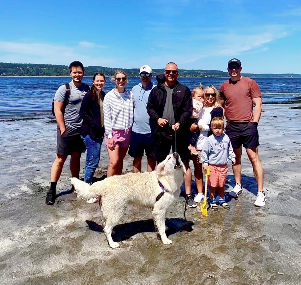 Rob and Lisa Carlson and family at the Mukilteo Beach