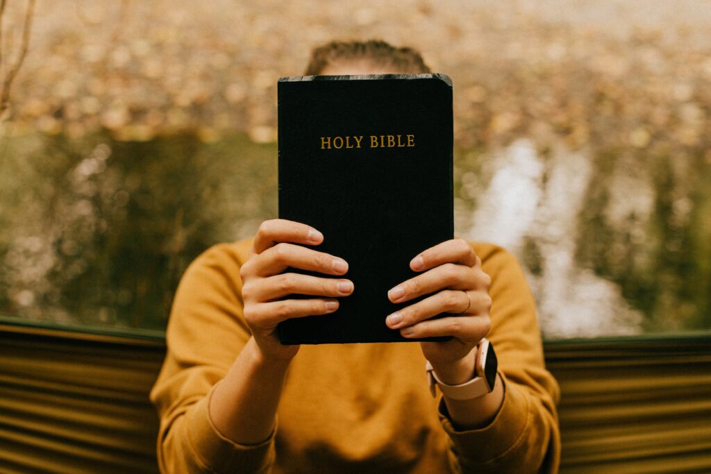 Woman holding Bible